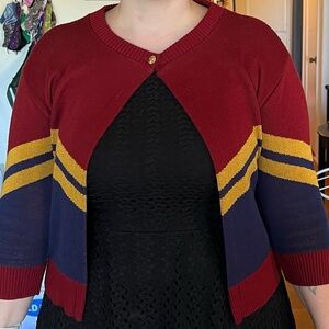 Elhoffer Design: rare retired Corps cropped cardigan (Captain Marvel inspired)